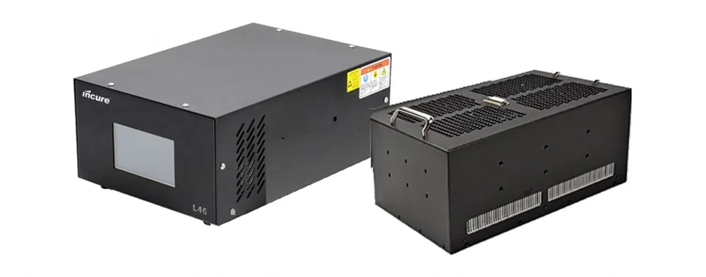 Incure L46™ UV LED flood lamp head with its controller
